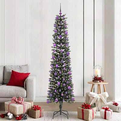 vidaXL - Kunstkerstboom - met - 300 - LED - Groen - 210 - cm - PVC - en - Plastic - en - Staal