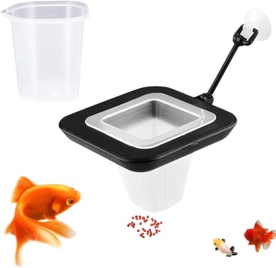Vierkante drijvende voederring voor aquaria met zuignap - ideaal voor goudvissen, guppy's en andere vissen