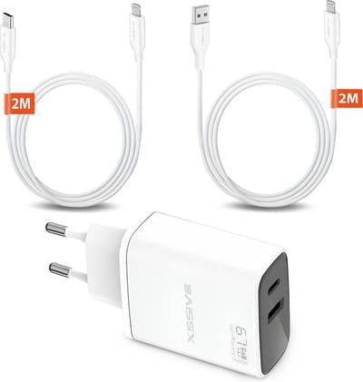 Ultieme Snellader met Oplaadkabels - 2 Meter - Dual Charge - Geschikt voor iPhone 14 13 12 11