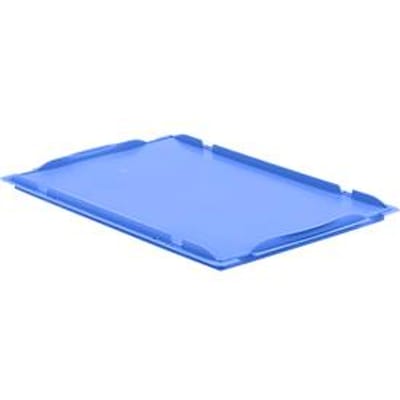 Oplegdeksel D64 voor Euronorm bak LTB/ELB, 600 x 400 mm, blauw