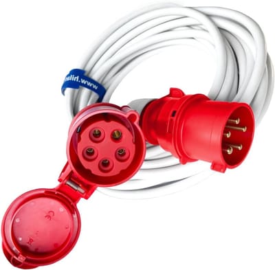 HILARK Sterke pvc-verlengkabel 16 A H05VVF 5 x 2,5 OWY (50 m)