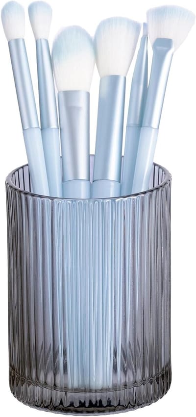Elegante make-up borstelhouder organizer van glas, vintage design voor cosmetische borstels en bureau-accessoires, ideaal voor opberging en decoratie