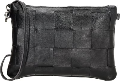 Charm London Elisa Clutch/avondtasje - 100% Leer - Leren Tas - Zwart