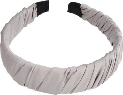 Haarsoires Haarband Diadeem 3cm – Gedraaide Gladde Stof – Grijs - Comfortabel voor Dames & Meisjes - Universele Maat
