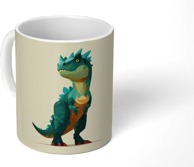 Mok - Koffiemok - Stekels - Dino - Blauw - Gespierd - Mokken - 350 ML - Beker - Koffiemokken - Theemok