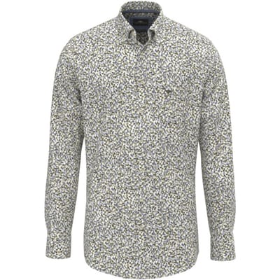 Fynch-Hatton Overhemd Bold Mini Flower Pattern Button-Down Donker Khaki / male