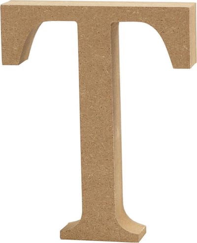 Letter, T, H: 13 cm, dikte 2 cm, 1 stuk