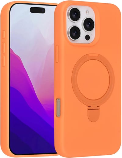 TUNIQ telefoonhoesje voor Apple iPhone 16 Pro Max - MagSafe met ringstand - Oranje