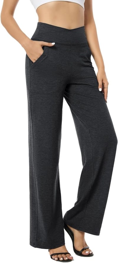 Dames Wijdvallende Broek met Pockets voor Yoga, Casual en Lounge - Stretchy en Comfortabel