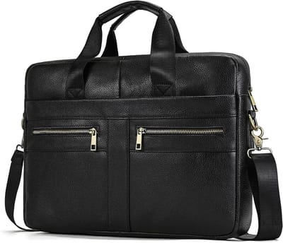 Leren Laptoptas voor Mannen 15.6 Inch - Schoudertas, Handtas en Zakelijke Notebook Bag voor Kantoorgebruik