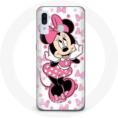 Coque pour Samsung Galaxy A20 Minnie Mouse Dessin animé mignon rose