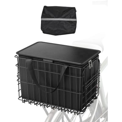 VEVOR Achterfietsmand 340x210x225mm, Opvouwbare achterwielmand met bagagenet, Uitneembare binnenzak en hoes, Bagagedragermand voor het vervoeren van honden, huisdieren, fruit en voedsel