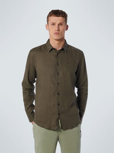 No Excess Mannen Linnen Overhemd Donker Groen XL