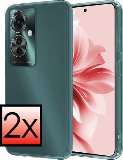 Hoesje - 2 Stuks - Geschikt voor OPPO Reno 11F - Sterk & Shockproof - Case Siliconen - Back Cover - Telefoon Hoes - Transparant