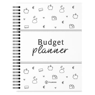 Fyllbooks - Budget Planner Invulboek - Kasboek - Uitgavenboekje - Inkomsten - Uitgaven - 12 Maandoverzichten
