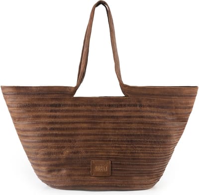 FREDsBRUDER Leren schoudertas Layer Tulip Shopper Toffee bruine