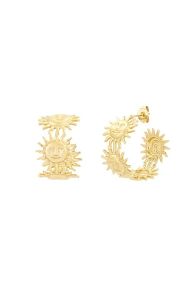 Oorbellen - Yehwang - Goud - Hoops - Zon - Zomer - Stainless steel