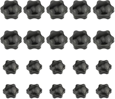 Store_9 - Gekartelde schroefdraad klemknop - Handknoppen M4 M6 M8 M10 - Zwarte kunststof stergreep - Klemknoppen voor bevestiging - Geschikt voor d...