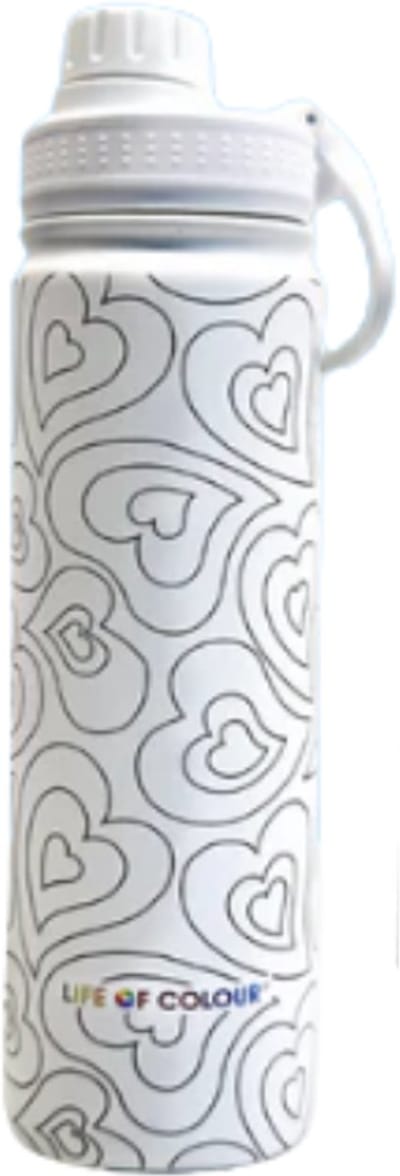 Life Of Colour drinkfles hart-design 650 ml geïsoleerd creatief.