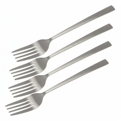 Bellatio design Gebaksvorkjes - 4x stuks - zilverkleurig - RVS - taartvorkjes - 15 cm