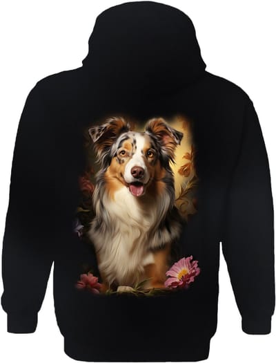 Australische Herder Australian Shepherd Portrait The Coloured House Hoodie S