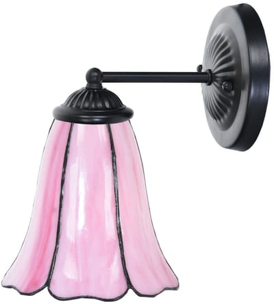 Tiffany wandlamp zwart met Liseron Pink - Art Deco Trade