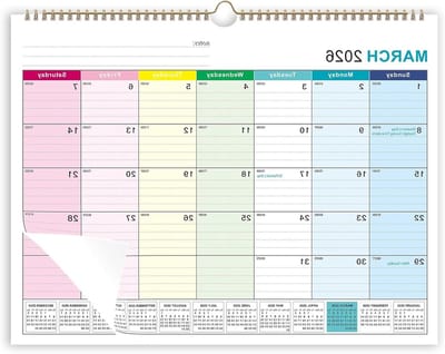 Wandkalender 2026 - Maandkalender 2026-2027 - Organiseren en Plannen - 18 Maanden Overzicht - 37.6 x 29.2 cm