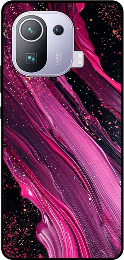 Smartphonica Telefoonhoesje Geschikt voor Xiaomi Mi 11 Pro met marmer opdruk - TPU backcover case marble design - Paars Roze geschikt voor Xiaomi Mi 11 Pro