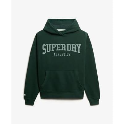 Superdry Athletic Essentials Relaxed Hoodie Green Grootte: 44