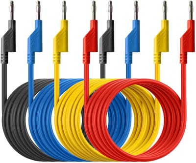 Meetleidingen Set - Testkabels Laboratorium - Elektrische Metingen - Stapelbare Stekkers - 150 cm Lengte - Vier Kleuren