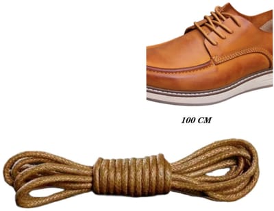 Ronde schoenveters licht bruin -Gewaxt- Youhomy Shoelaces- veter 120 CM-Geschikt voor leder schoenen