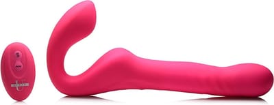 XR Brands - Mighty-Thrust - Thrusting and Vibrating Strapless Strap-On with Remote Control