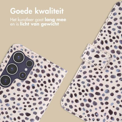 imoshion Hoesje - Geschikt voor Samsung Galaxy S25 Ultra - Design Bookcase smartphone - Black And White Dots