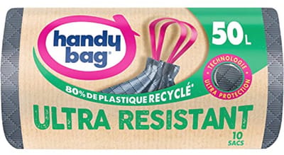 Robuuste Vuilniszakken met Schuifhandgrepen - 50 L, 100% Gerecycled Kunststof