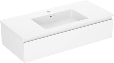 Mexen Orio badkamerkast 100 cm met wastafel Otis, 1 lade, witte mat - 91A10-10023-1-BF01-W18M01