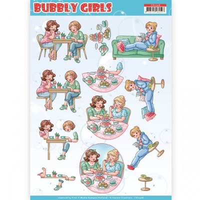 Me Time - Bubbly Girls 3D-Knipvel van Yvonne Creations 1 stuks