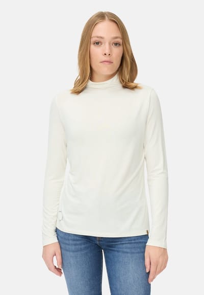 camel active Shirt met lange mouwen en opstaande kraag - Maat womenswear-XXS - Melkwit