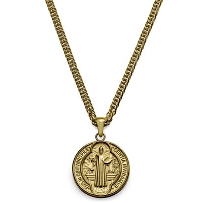 Sanctus | Goudkleurige Medaillonketting van de H. Benedictus