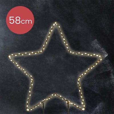 Metalen prik kerstster met 180 LED lampjes voor buiten - 58 cm
