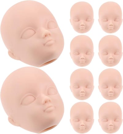 10 Stuks Vinyl Poppenhoofden voor Creatief Knutselen, DIY Accessoires voor Kinderen, Kleine Hoofden voor Poppen en Speelgoed