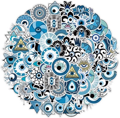 Mystiek Oog teken Stickers - 60 stuks - Spiritueel Symbool Boze Oog voor Bescherming & Geluk