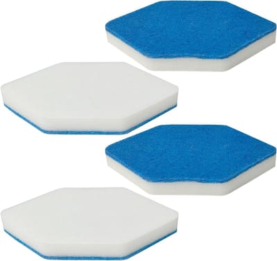 Set van 4 Vervangingen voor Badkamer- en Badmoppen – Multi-Flat Spons voor Grondige Reiniging en Onderhoud