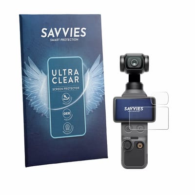 Savvies - Screenprotector voor DJI Osmo Pocket 4 (Display + Lens) - Folie Beschermfolie transparant 18 Stuks