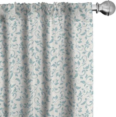 ABAKUHAUS ivoor en turkoois gordijnen – 2x75x225 cm – Mikrofaser