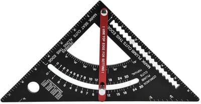 Dailygoods- Driehoekliniaal Verstelbaar - Lichtgewicht Aluminiumlegering - Multifunctioneel Houtbewerking Tool - Zijbereik 7 Inch - Duidelijke Schaal - Afmetingen 194/194/272 mm - Hoekliniaal