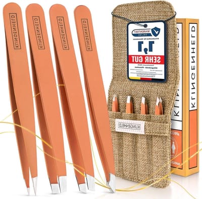 Pincet set - Precisie tangen - Haartjes verwijderen - Handgeslepen punten - 4 stuks - Apricot