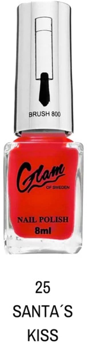 Glam of Sweden - Mini Nagellak - Rood - Nummer 25 Santa's Kiss - 1 Mini flesje met 8 ml. inhoud