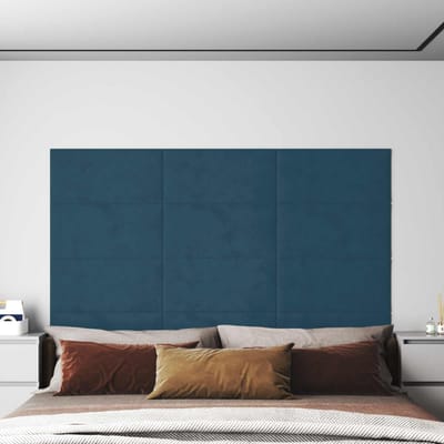 vidaXL - Wand - Hoofdbord - 12 - st - Blauw - Fluweel