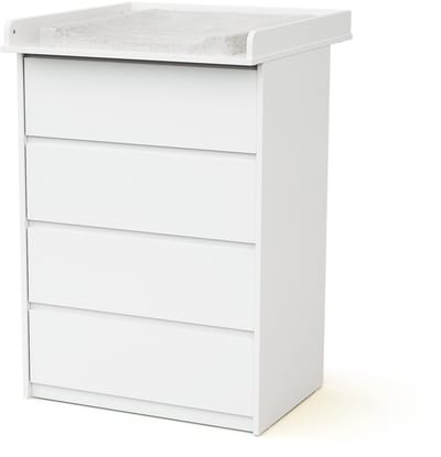 WEBABY - Hooten baby ladekast met 4 lades en commode 70 cm UNO - Wit