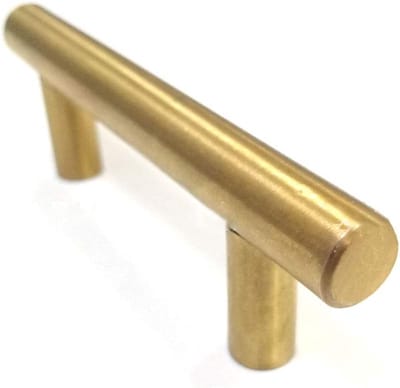 Moderne T-bar Handgrepen in Geborsteld Messing voor Keuken- en Meubelkasten, Perfect voor Lades en Deuren